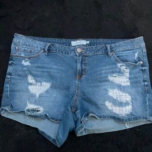 Distressed Jean shorts